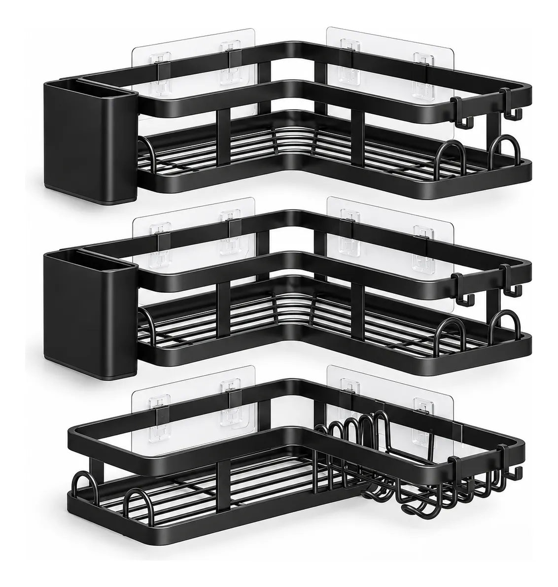Pack X3 Esquinero Organizador Ducha Acero Inoxidable Baño