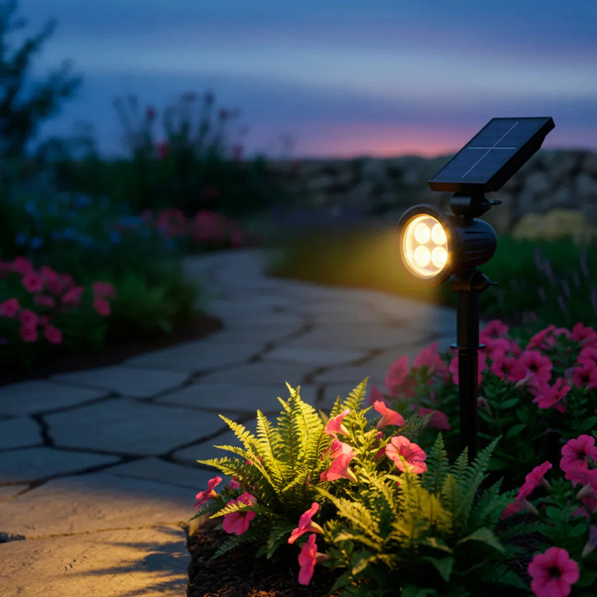 Led Solar Cesped Luz Foco Al Aire Libre Jardin Foco Estaca
