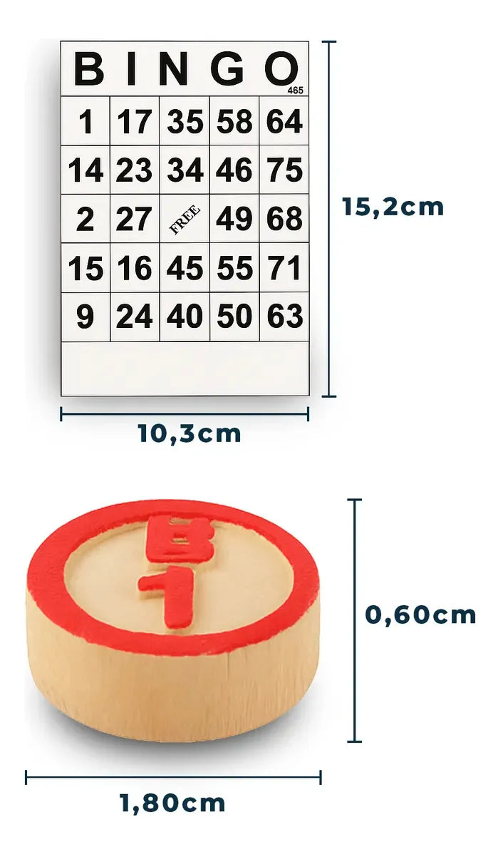 Bingo Clasico De Madera Loto Bolsa Juego De Loteria Numeros