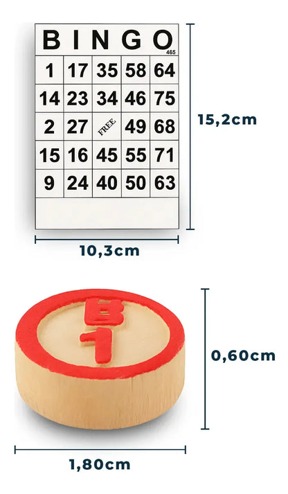 Bingo Clasico De Madera Loto Bolsa Juego De Loteria Numeros