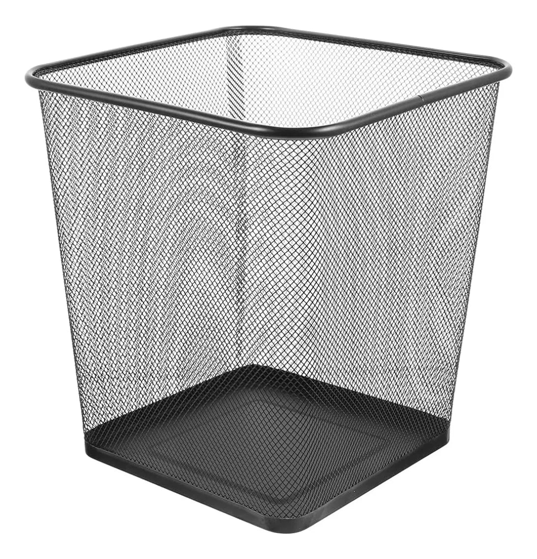 Basurero Metalico Cuadrado Papelera Oficina Grande Metal