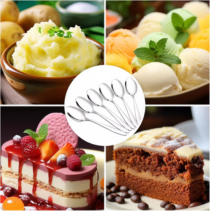 X6 Cucharas De Postre Acero Inoxidable Cuchara Te Cafe 15cm