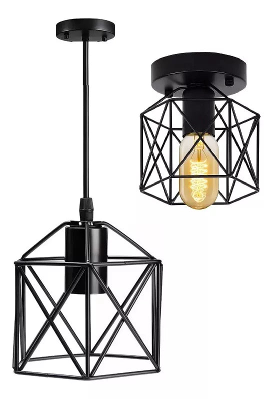 Lampara Led Colgante Lampara De Techo Colgante Jaula E27
