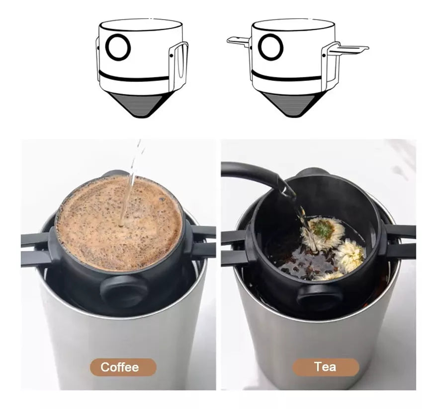 Filtro De Café De Acero Inoxidable Filtro De Café Té Portátil