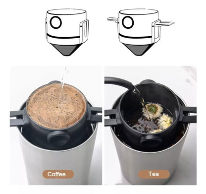 Filtro De Café De Acero Inoxidable Filtro De Café Té Portátil