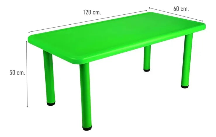 Mesa Plastica Infantil Rectangular Mesas Para Niños 1.20x50