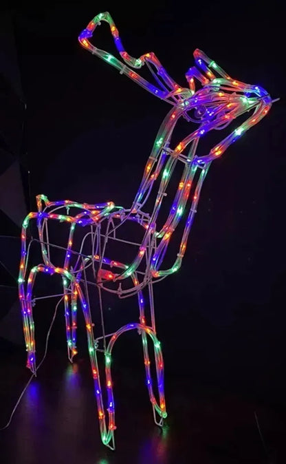 Reno Navidad Reno Navideños Multicolor Solar Adorno Exterior