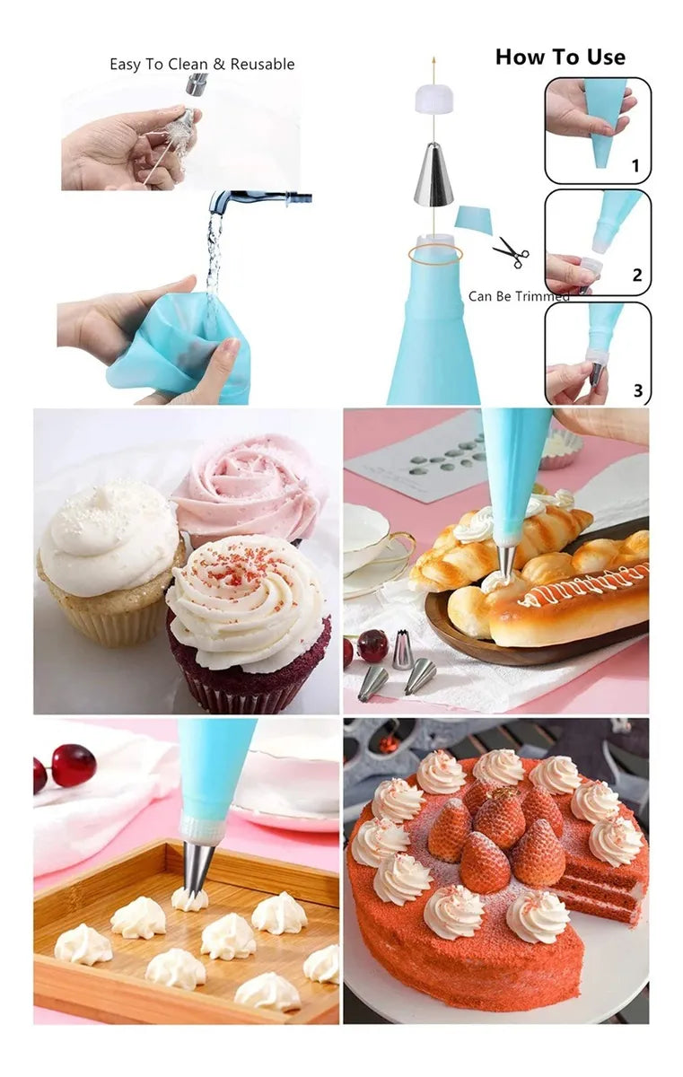 Kit Decoración Para Reposteria 236pcs En Maleta 3 Niveles