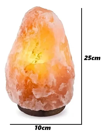 Lampara De Sal Himalaya Natural Base Madera Decorativa 3a4kg