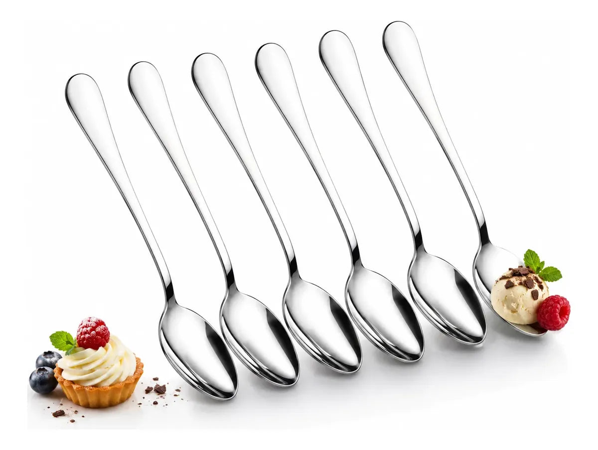X6 Cucharas De Postre Acero Inoxidable Cuchara Te Cafe 15cm
