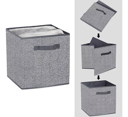 Cajas Asa Organizadoras De Tela Plegables Cubos 25x25x25cm