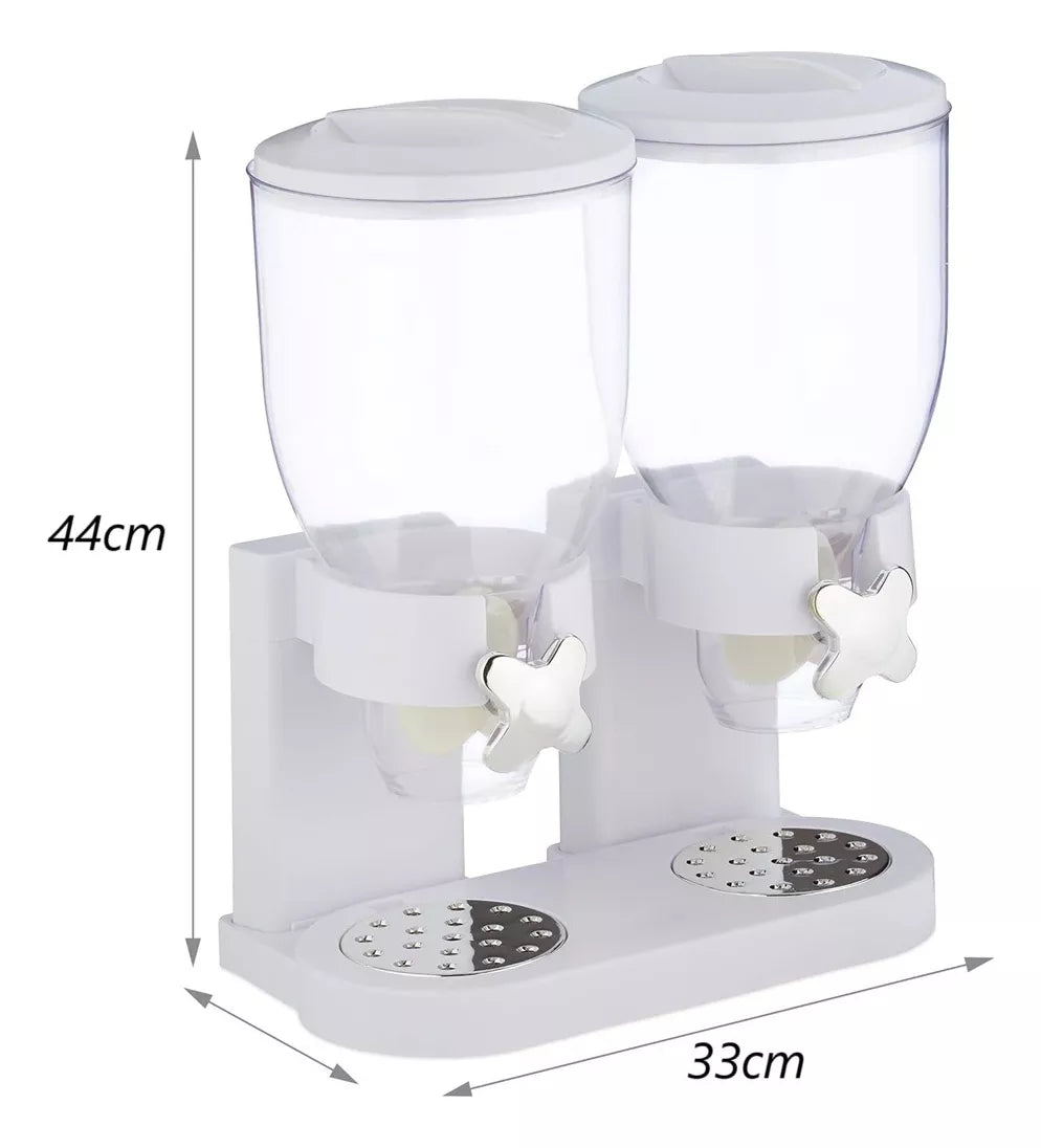 Dispensador Doble De Cereales Contenedores Alimentos 10lt