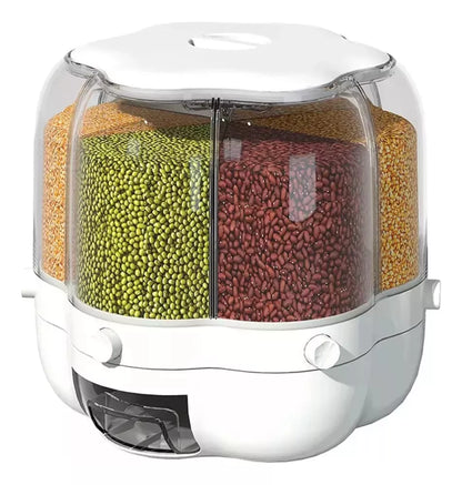 Dispensador De Granos Cereal Giratorio 6 Divisiones 360°