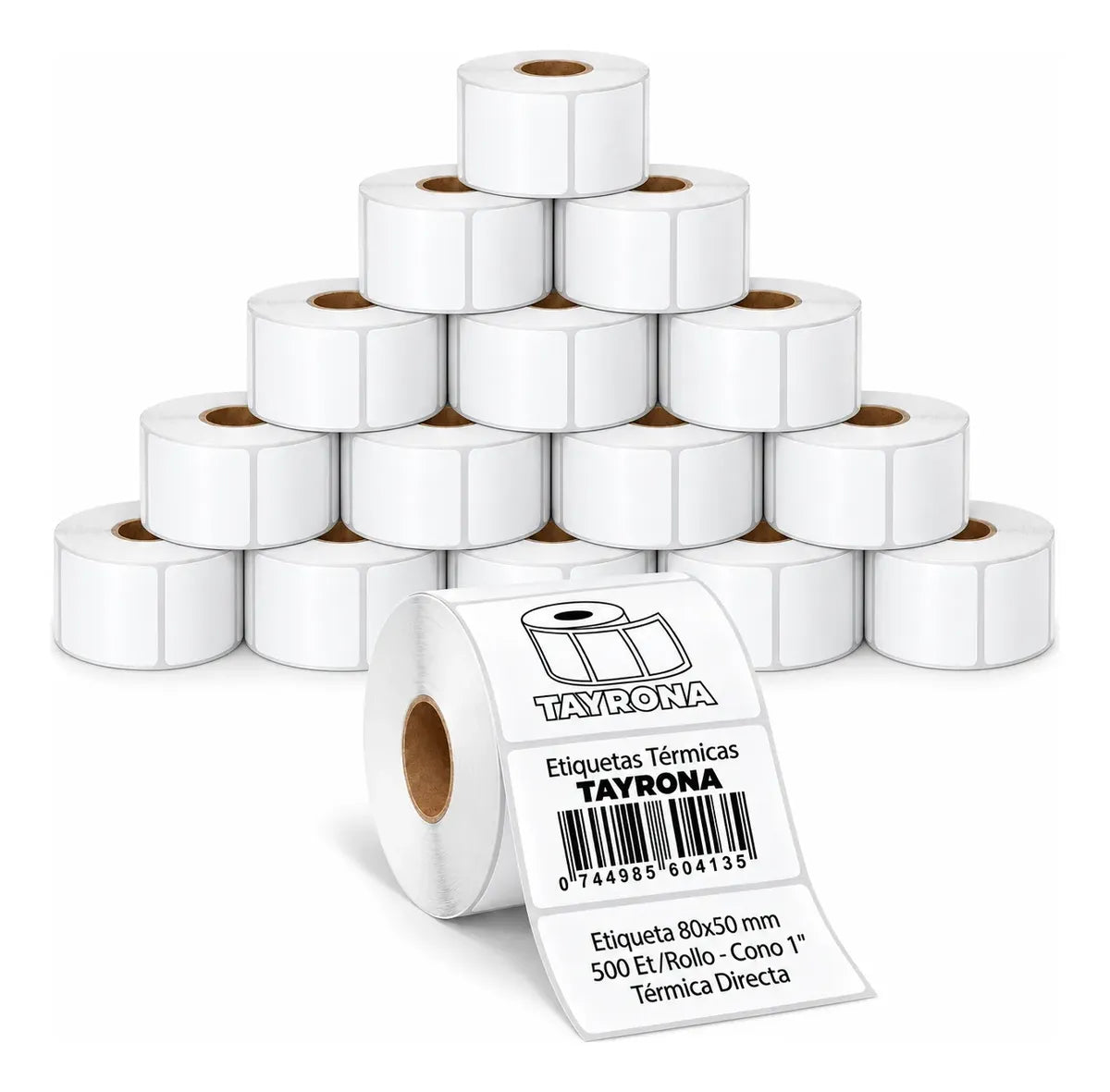 X20 Etiquetas Térmicas Autoadhesivas 80x50mm Rollo 500 Un