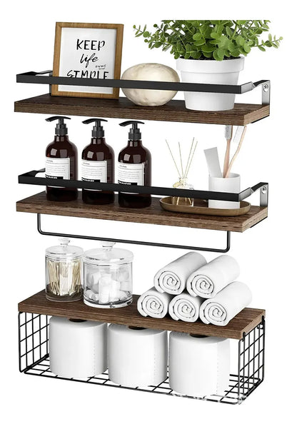 Repisas Flotantes Madera Estantes Organizador Multifuncional