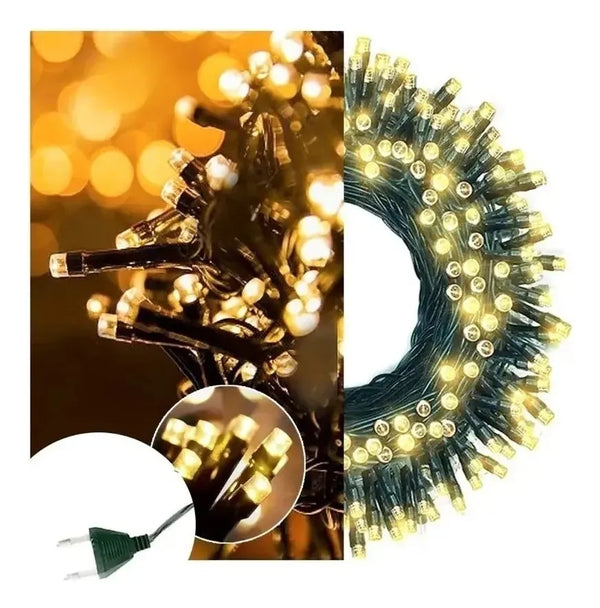 Guirnaldas Jardin Luces De Navidad Luces Navidad 100led 10mt