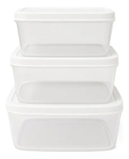Set X3 Taper Rectangular Potes Plasticos Contenedores Comida