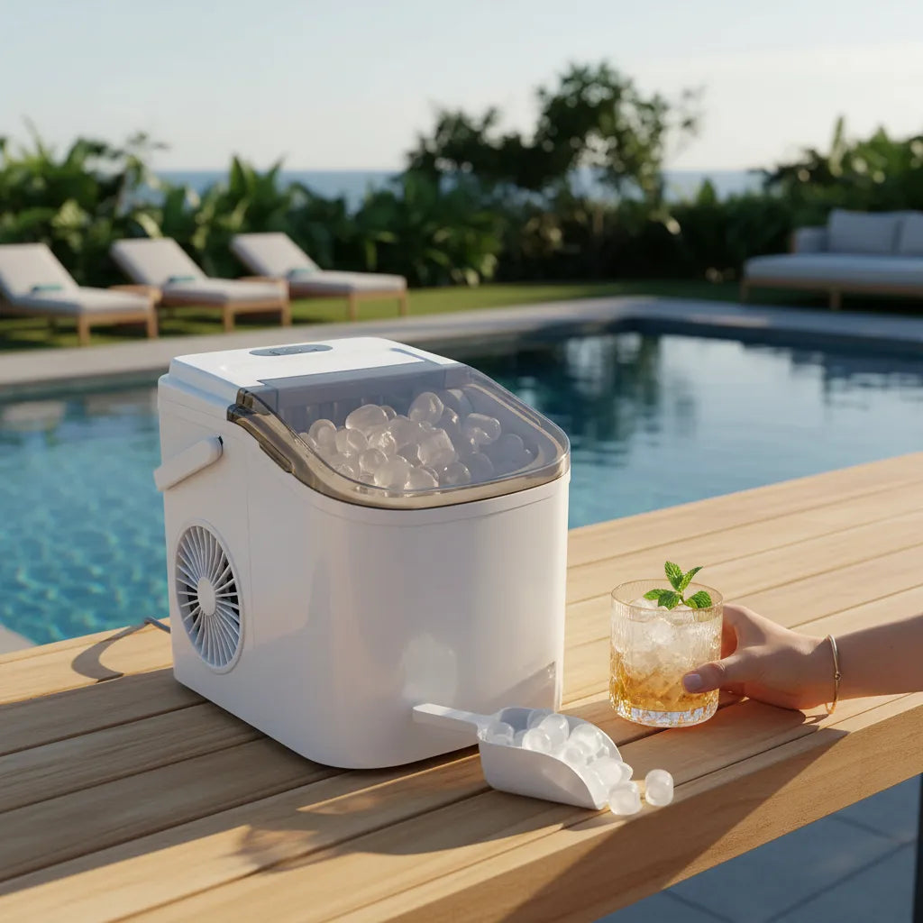 Maquina De Hielo Electrica Hielo Automatico Portatil Hielera