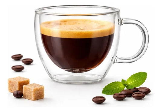 Taza Espresso Doble Vidrio 80ml Termica Cafe Transparente