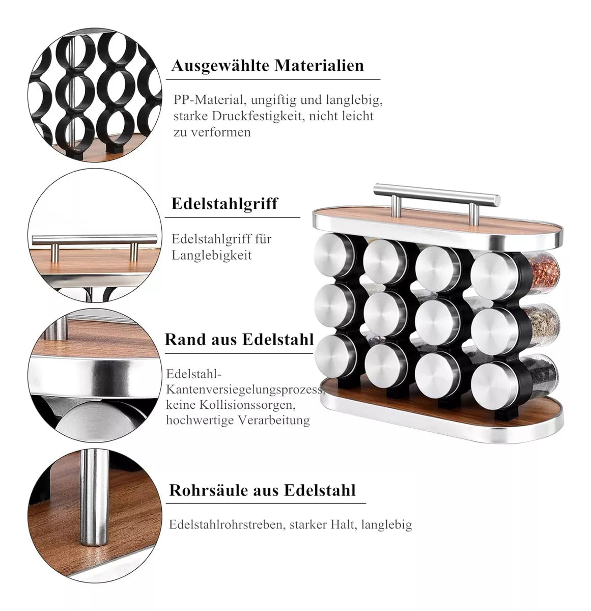 Porta Especiero Madera Condimentos Especieros 12 Frascos