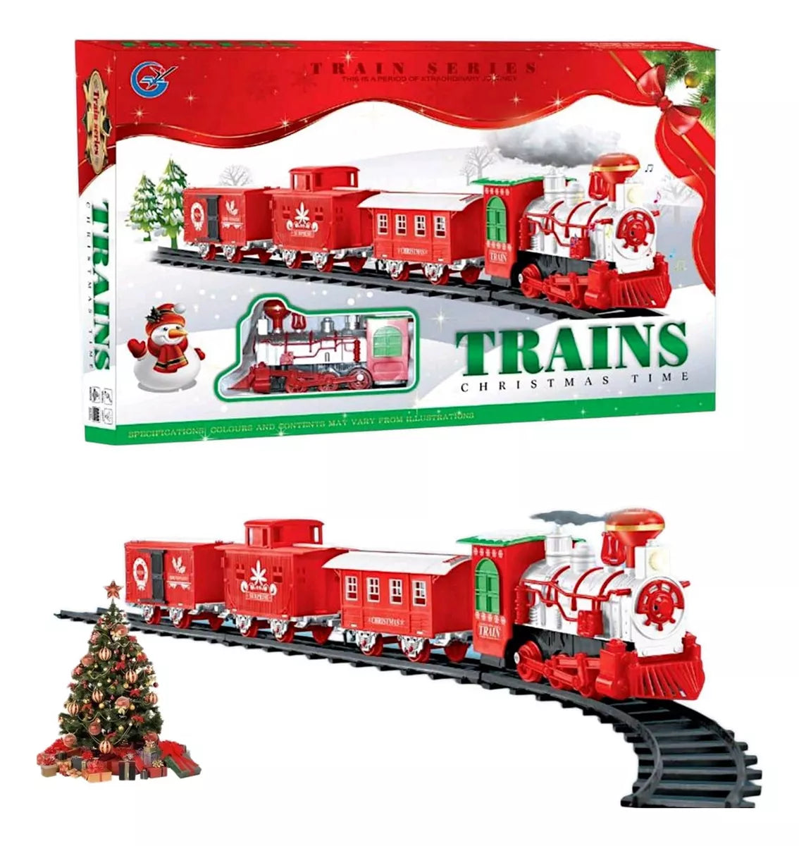Tren Juguete Tren Electrico Humo Para Navidad 18pcs Juguetes