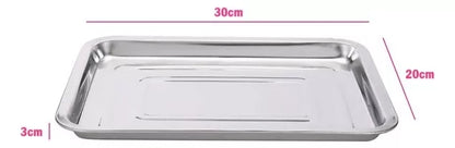 Bandeja Horno De Acero Inoxidable Fuente Acero 30x20cm