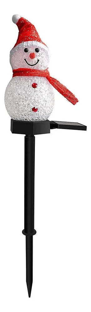 Estacas Solar Muñeco De Nieve Decoración Navidad Luz Solar