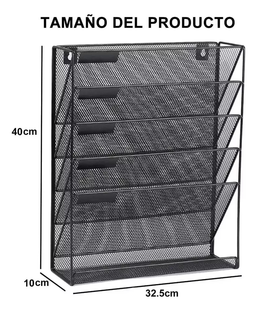 Organizador De Pared De 6 Niveles Archivos Colgantes Metal