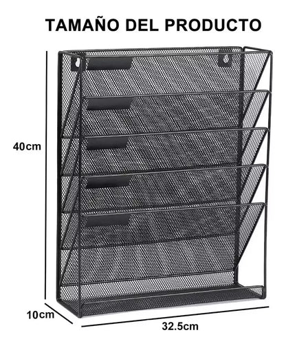 Organizador De Pared De 6 Niveles Archivos Colgantes Metal