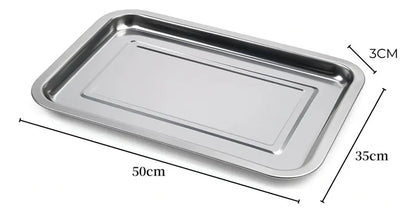 Bandeja Metalica Para Servir Acero Inoxidable Horno 50x35cm