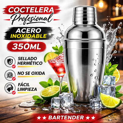 Coctelera Profesional Acero Inoxidable 350ml Bartender
