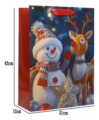 X12 Bolsa Regalo Navidad Grande Bolsa Navidad 42x31x12cm