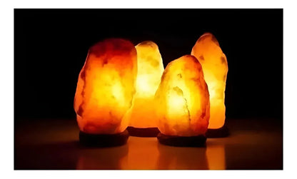 Lampara De Sal Himalaya Natural Base Madera Decorativa 3a4kg