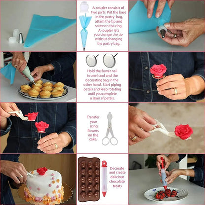 Kit Decoración Para Reposteria 236pcs En Maleta 3 Niveles