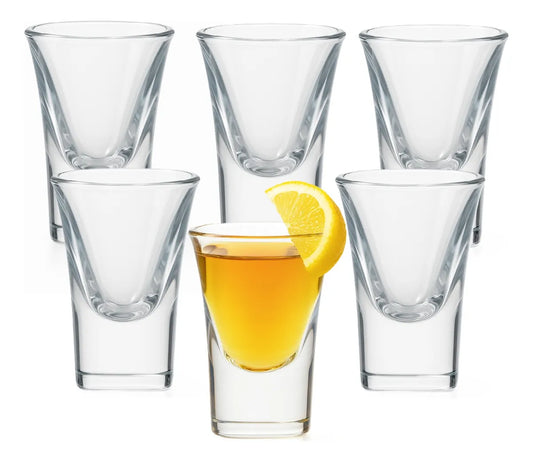 X6 Pack Vasos Shot De Vidrio Trago Corto Tequila 15ml