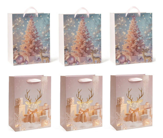 X6 Bolsa De Regalo Navidad Bolsa Navideña 23x18x10cm M