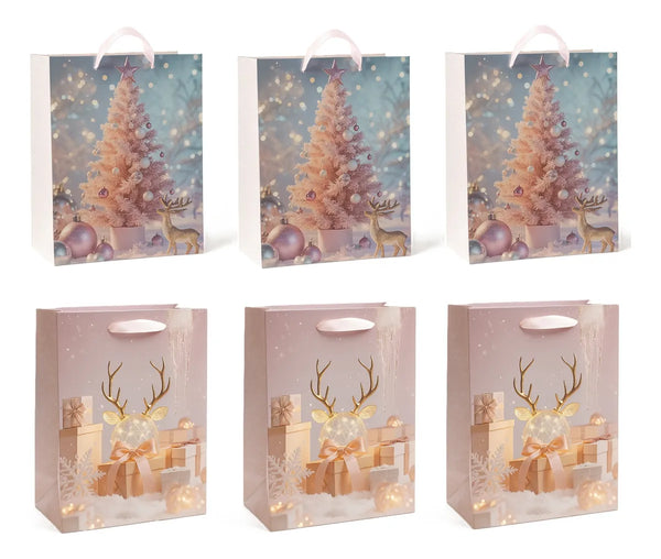 X6 Bolsa De Regalo Navidad Bolsa Navideña 23x18x10cm M