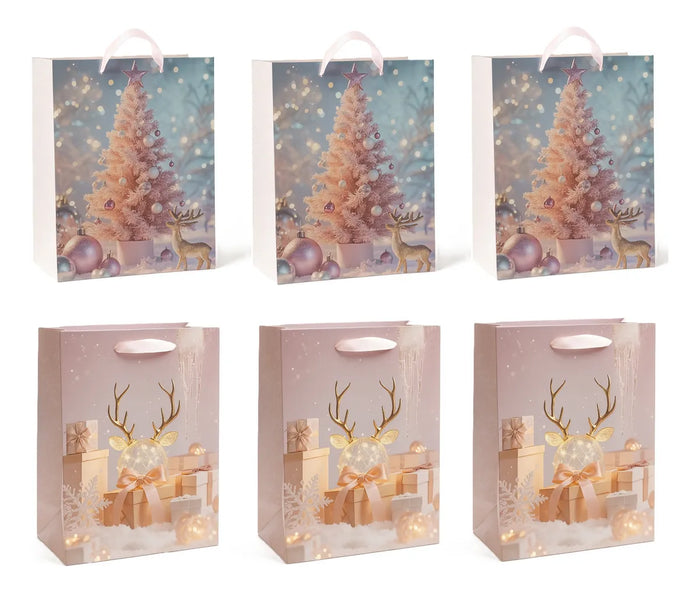 X6 Bolsa De Regalo Navidad Bolsa Navideña 23x18x10cm M