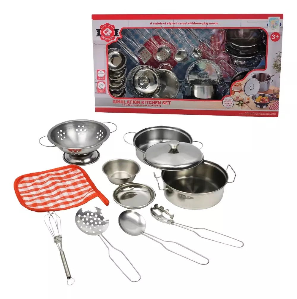 Juego De Ollas Bateria Mini Ollas Para Niños Juguete 20pcs
