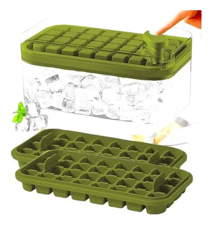 Hieleras Moldes Hielo Cubeteras Con Tapa Hielera 2 Bandejas