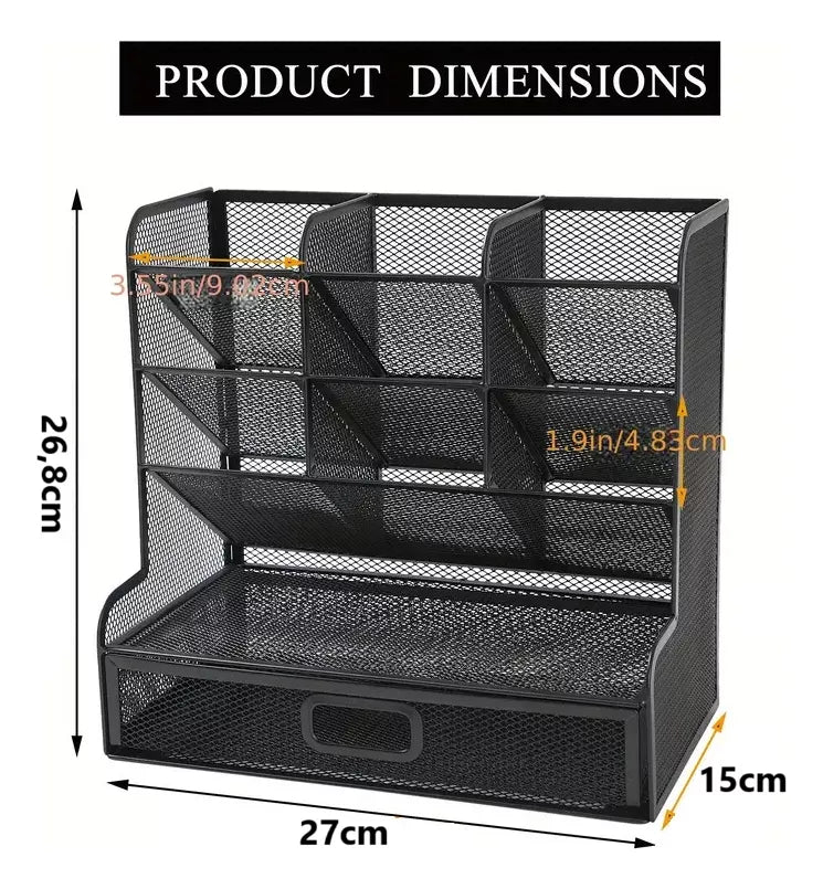 Organizador De Escritorio Multifuncional Portalapices Metal