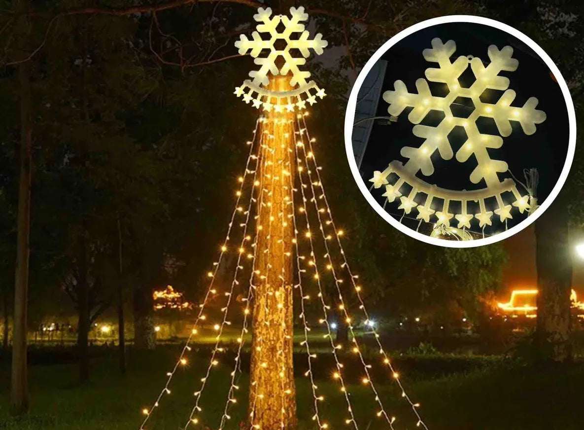 Luces Cascada Arbol De Navidad Estrella Guirnalda Luces 3mts