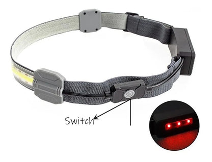 Linterna Frontal Led Linterna Cabeza Recargable 3 Modos Blanco