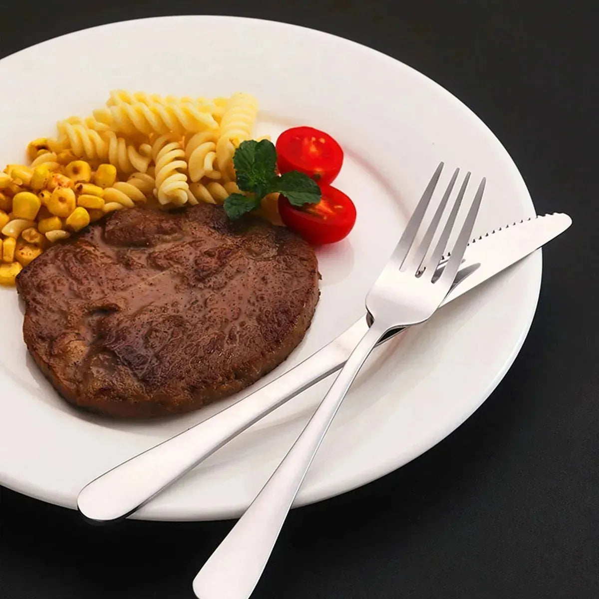 X16 Pcs Set De Cubiertos De Acero Inoxidable Juego Servicios Plateado