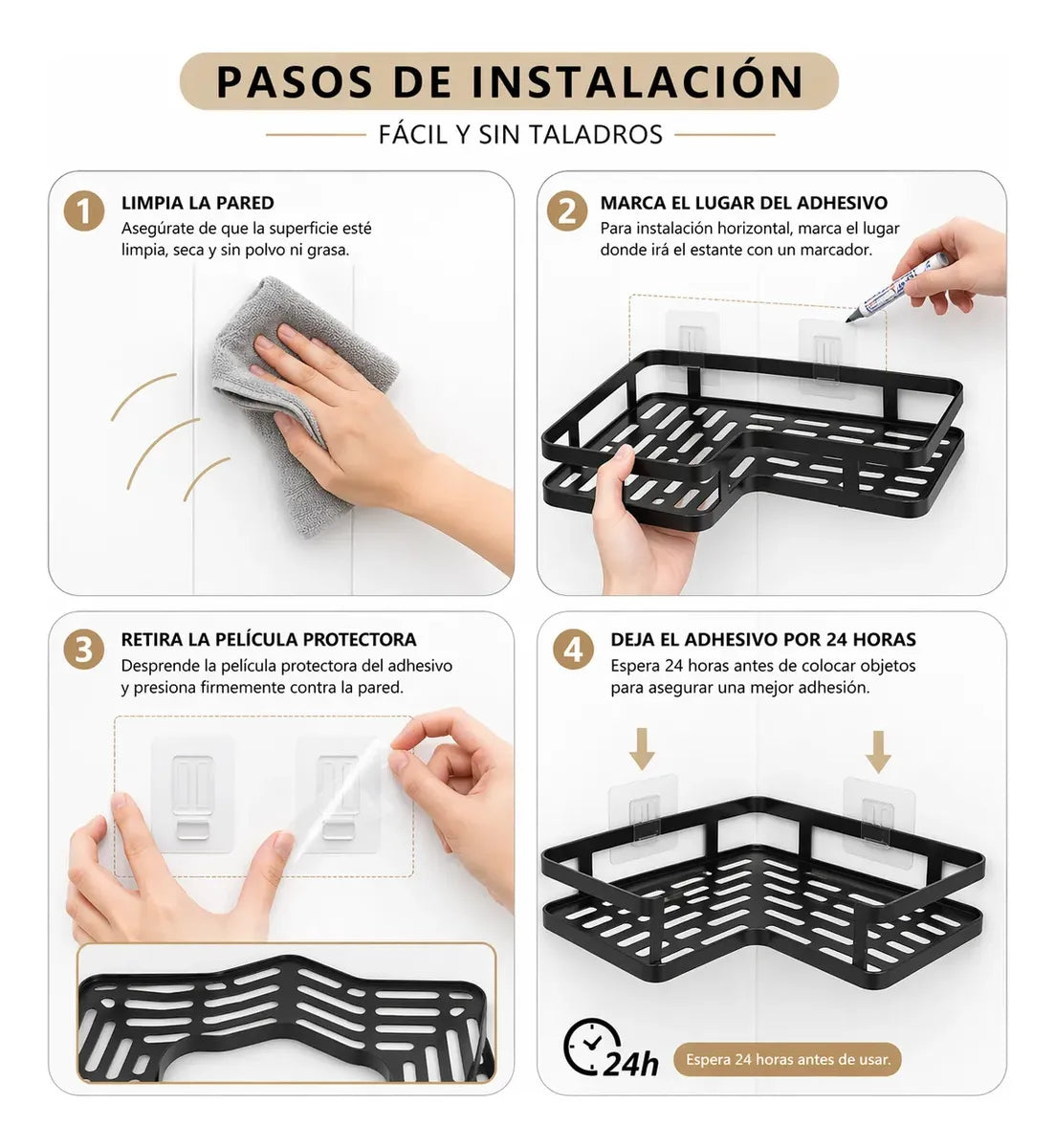 X2 Organizador De Ducha Repisa Ducha Repisa Baño Esquinero