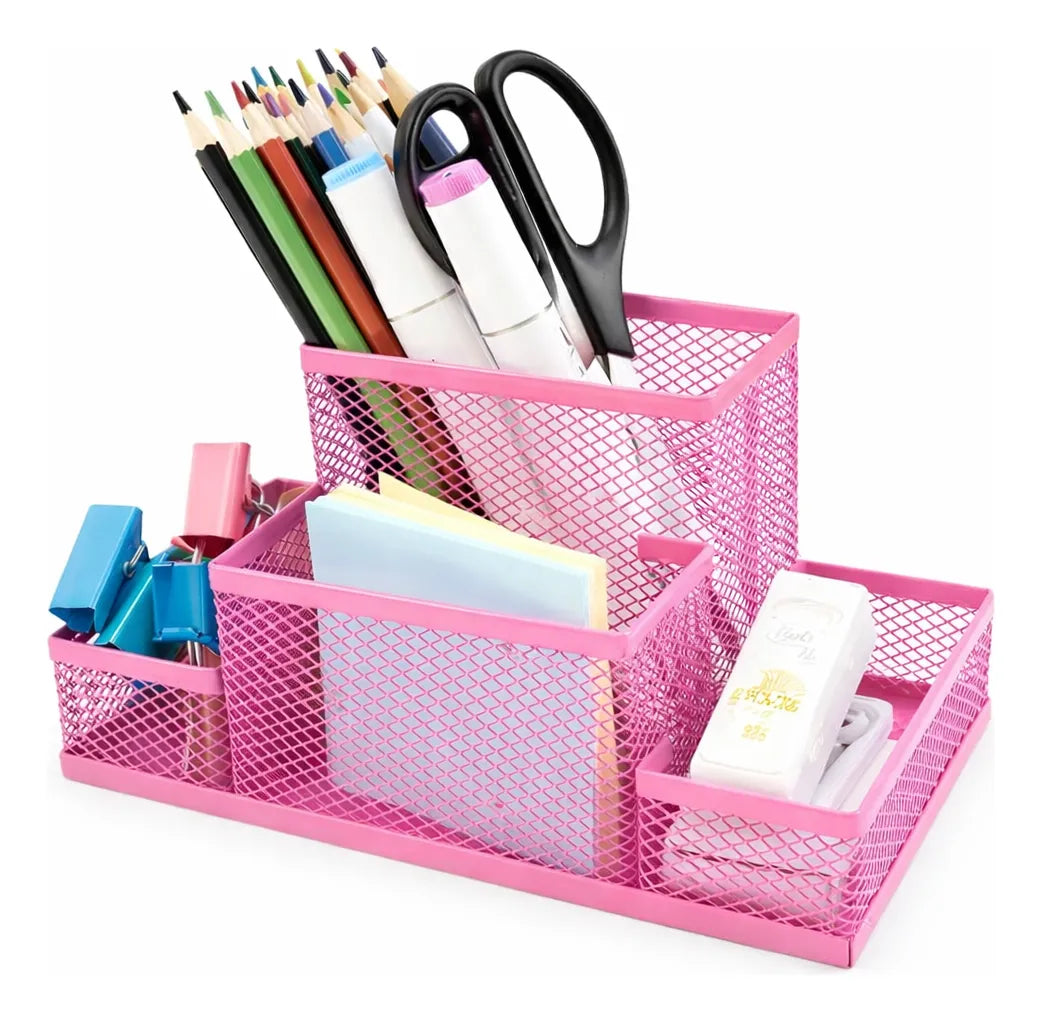 Porta Lapices Canasto Organizador Metal Multiuso Portalapiz