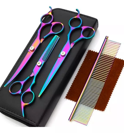 Set 3 Tijera Pelo Tijeras Peluqueria Canino Estuche Corte