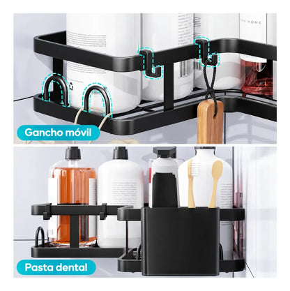 Pack X3 Esquinero Organizador Ducha Acero Inoxidable Baño