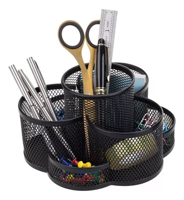 Porta Lapiz Giratorio Metal Organizador Escritorio Oficina