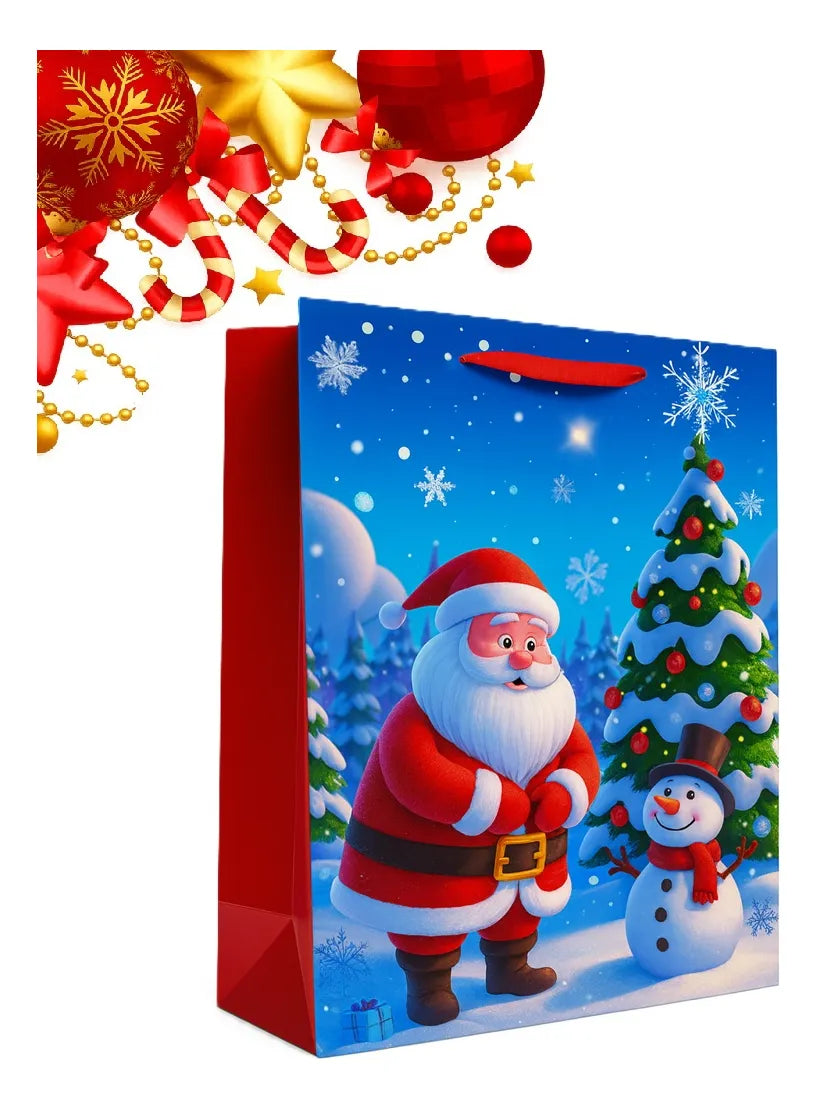 X12 Bolsa Regalo Navidad Grande Bolsa Navidad 32x26x12cm